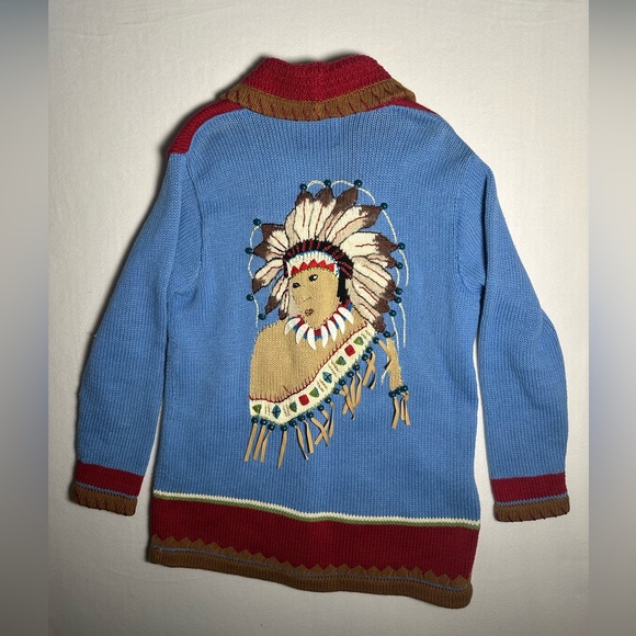 Storybook Knits Western Sweater Jacket Small/Medium Vintage Rodeo Knit Cardigan - Picture 6 of 8